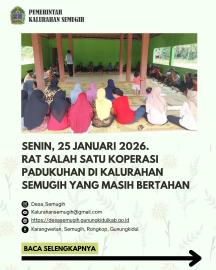 RAPAT ANGGOTA TAHUNAN (RAT) SALAH SATU KOPERASI PADUKUHAN YANG MASIH BERTAHAN DI KALURAHAN SEMUGIH